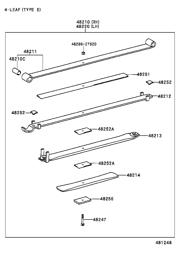 48213-2E100 LEAF, REAR SPRING, NO.3 product image