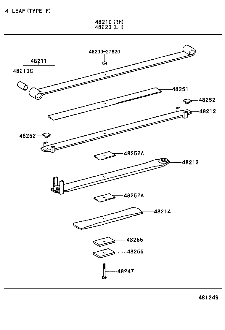 48213-2E100 LEAF, REAR SPRING, NO.3 product image