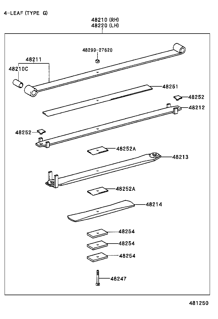 48213-2E100 LEAF, REAR SPRING, NO.3 product image