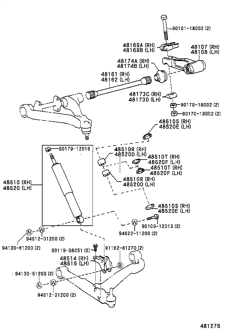 48815-36040 BUSH, FRONT STABILIZER BAR, NO.1 product image