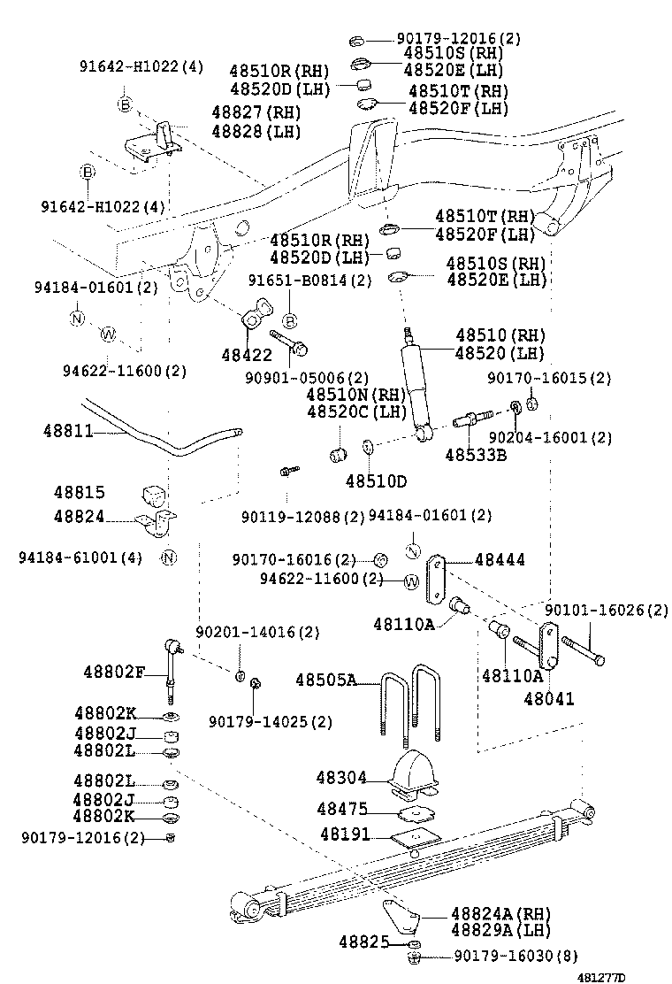 48815-36040 BUSH, FRONT STABILIZER BAR, NO.1 product image
