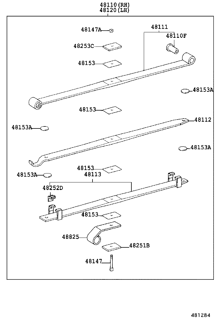 48112-37590 LEAF, FRONT SPRING, NO.2 product image