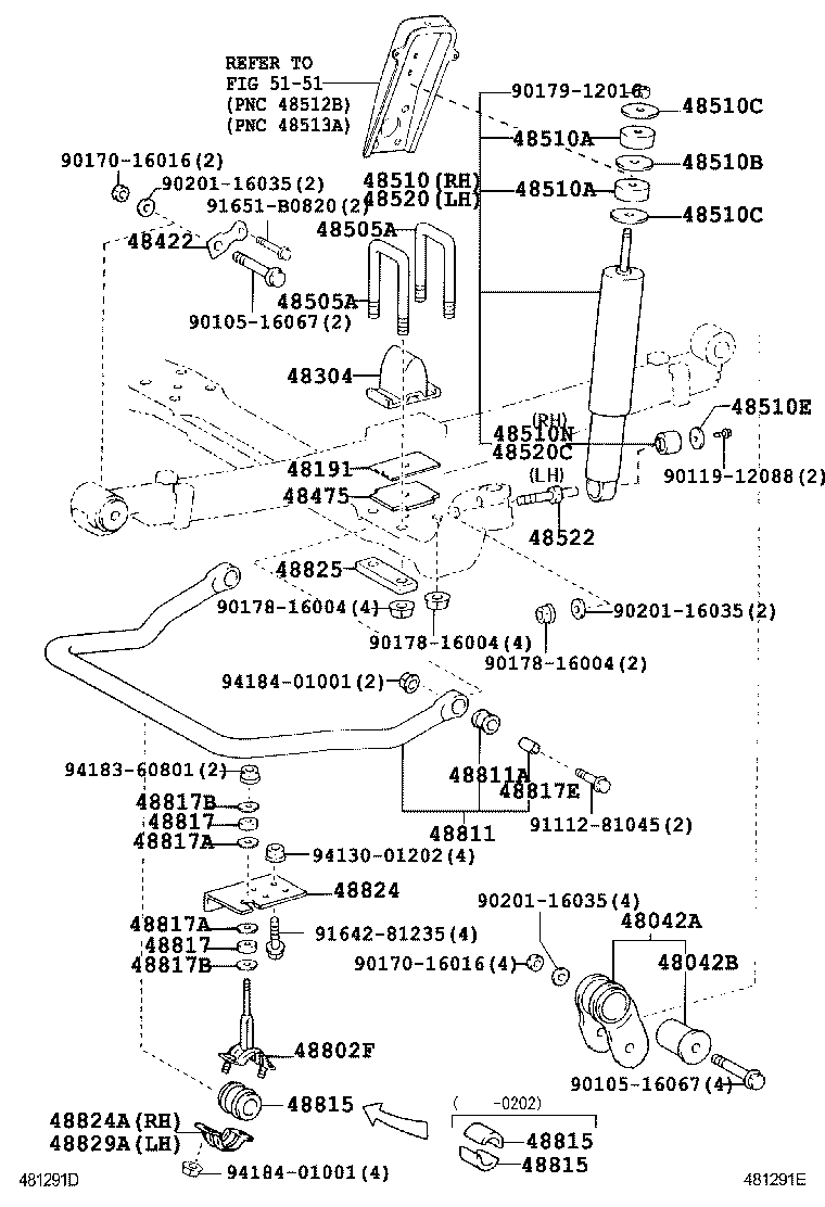 48042-37030 SHACKLE SUB-ASSY, FRONT SPRING, NO.2 product image