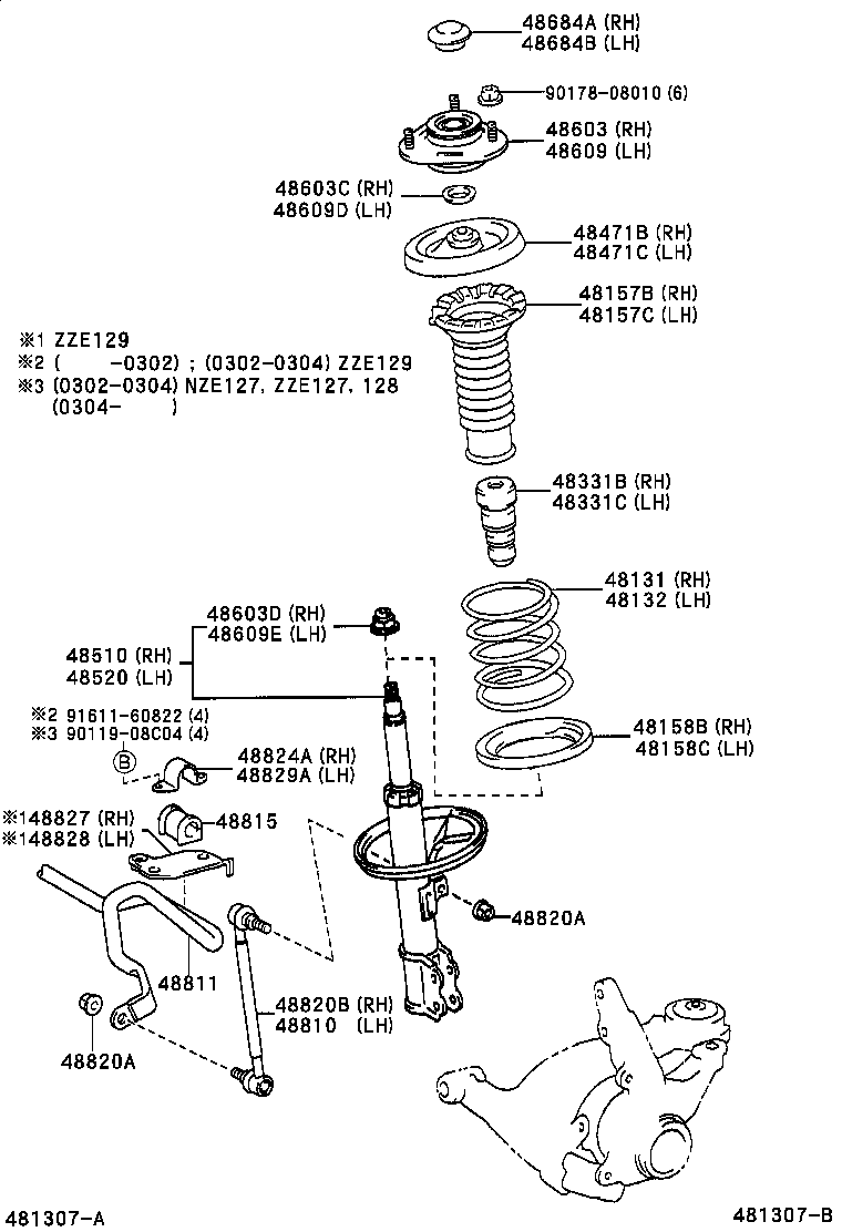 48510-80032 ABSORBER ASSY, SHOCK, FRONT RH product image