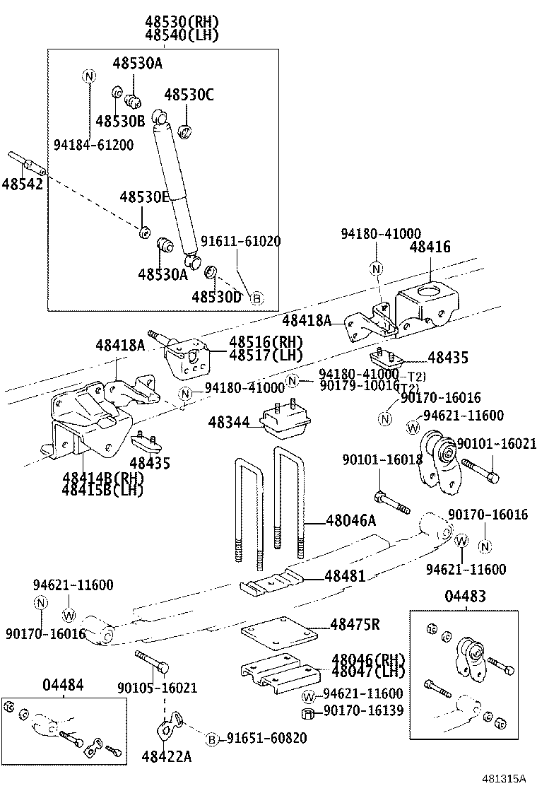 48417-36150 BRACKET, SPRING, NO.4 product image