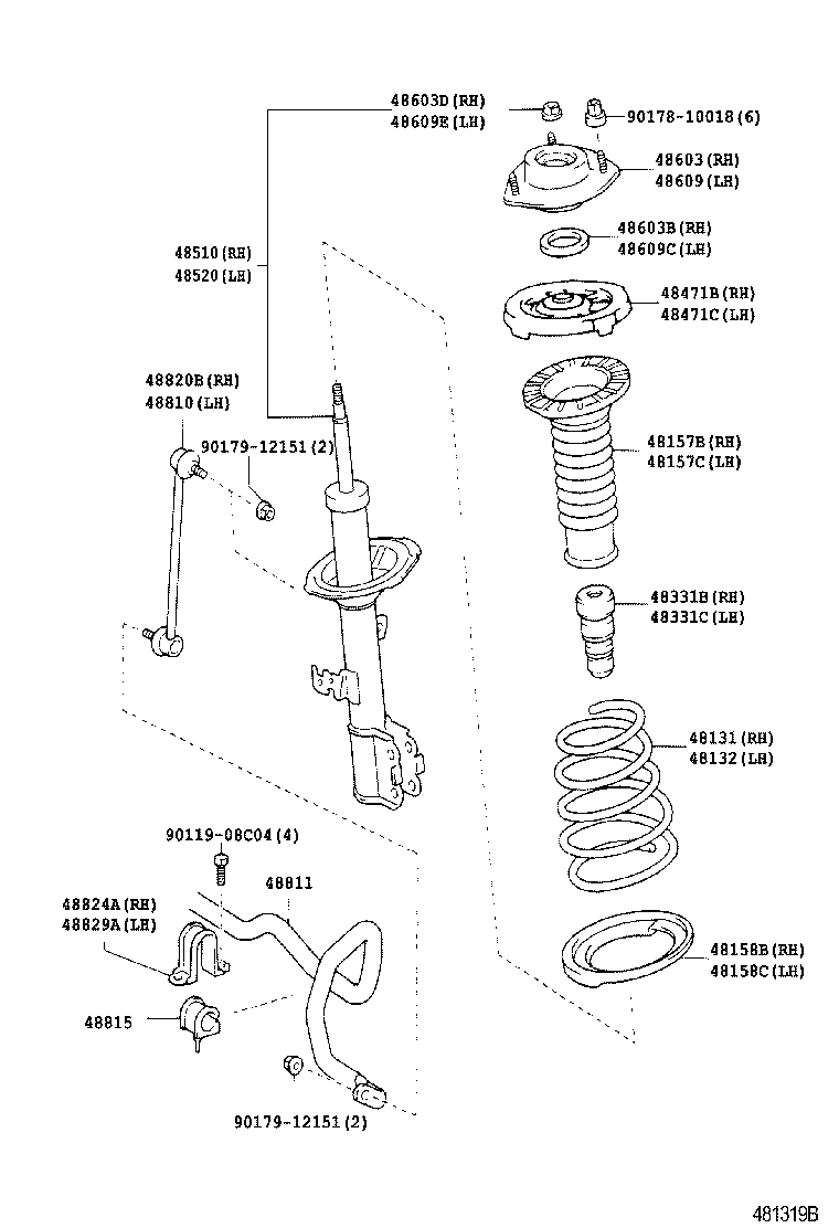48131-44200 SPRING, FRONT COIL, RH product image