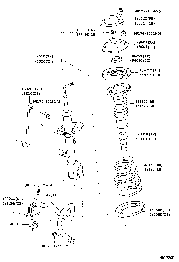 48131-44200 SPRING, FRONT COIL, RH product image