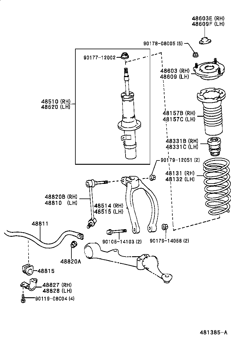 48131-51110 SPRING, FRONT COIL, RH product image
