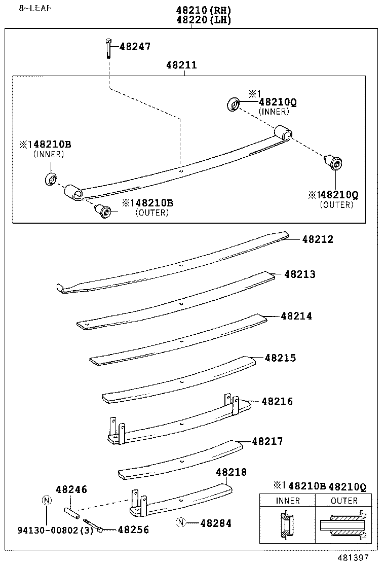 04483-60090 SHACKLE KIT, REAR SPRING product image