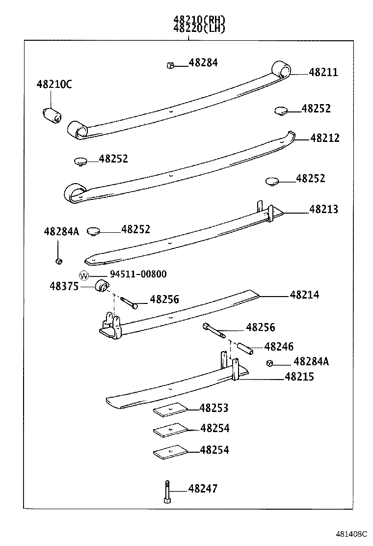 48202-35870 LEAF, REAR SPRING, NO.3 product image