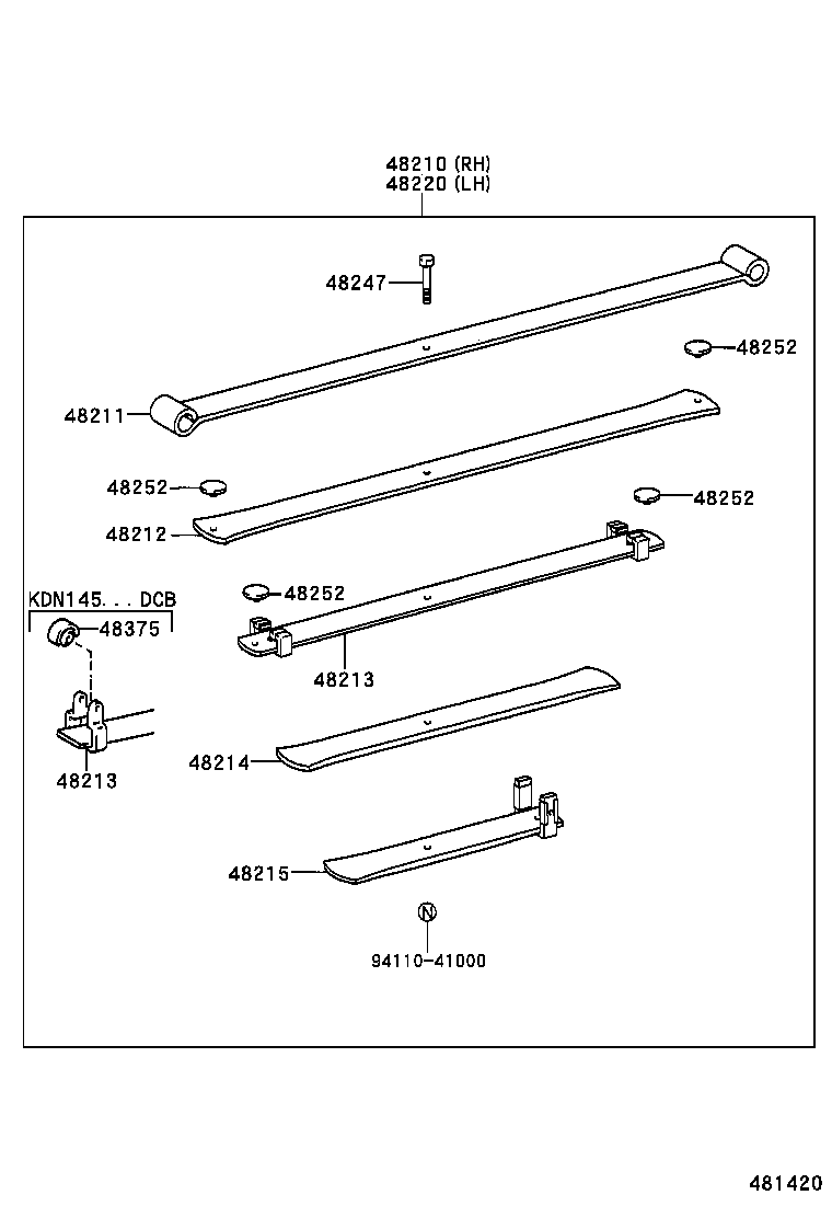 48404-35060 BRACKET, SPRING, NO.3 RH product image