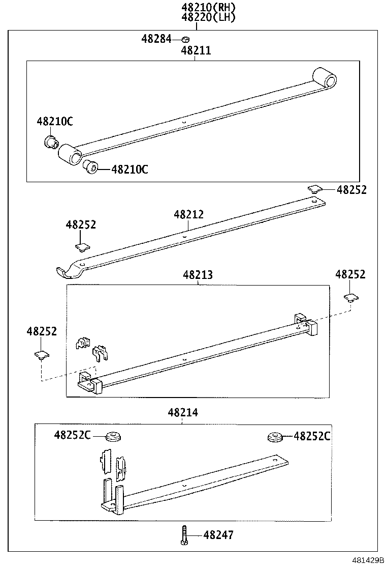 04483-36140 SHACKLE KIT, REAR SPRING, RH product image