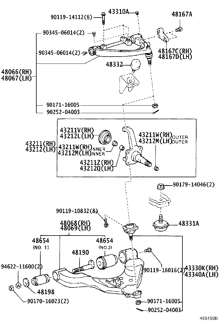 43202-25101 KNUCKLE, STEERING, LH product image