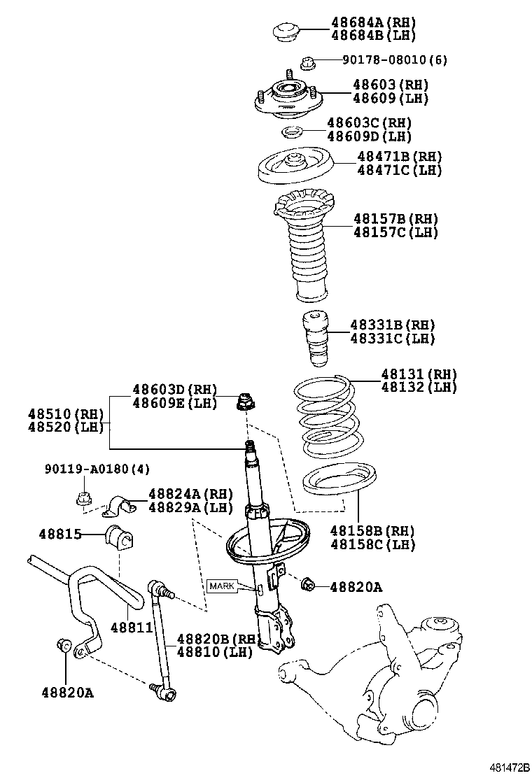 48131-0Z080 SPRING, FRONT COIL, RH product image