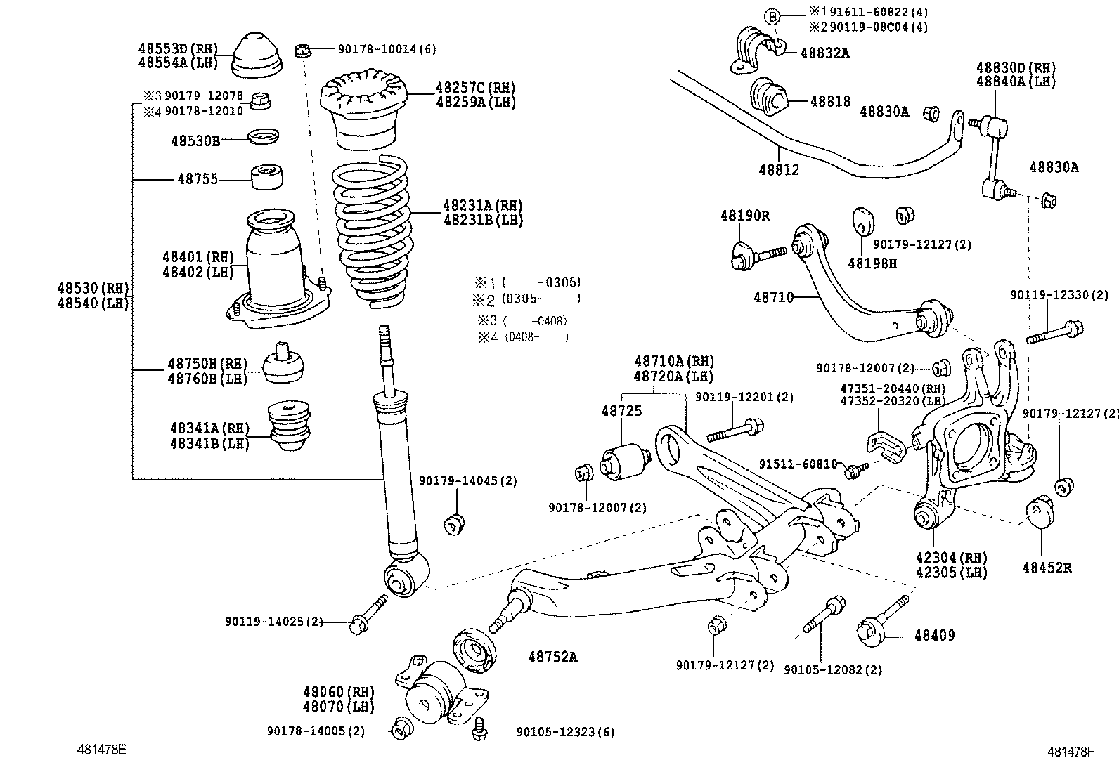 48070-20040 BRACKET ASSY, REAR SUSPENSION ARM, LH product image