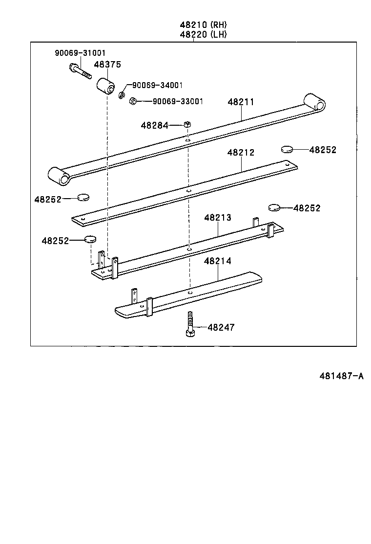 48032-0B030 LEAF, REAR SPRING, NO.3 product image