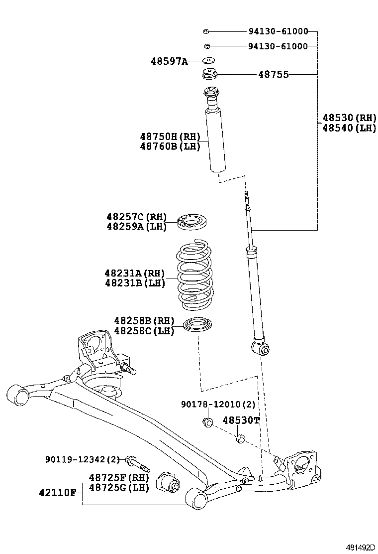 48231-52650 SPRING, COIL, REAR RH product image