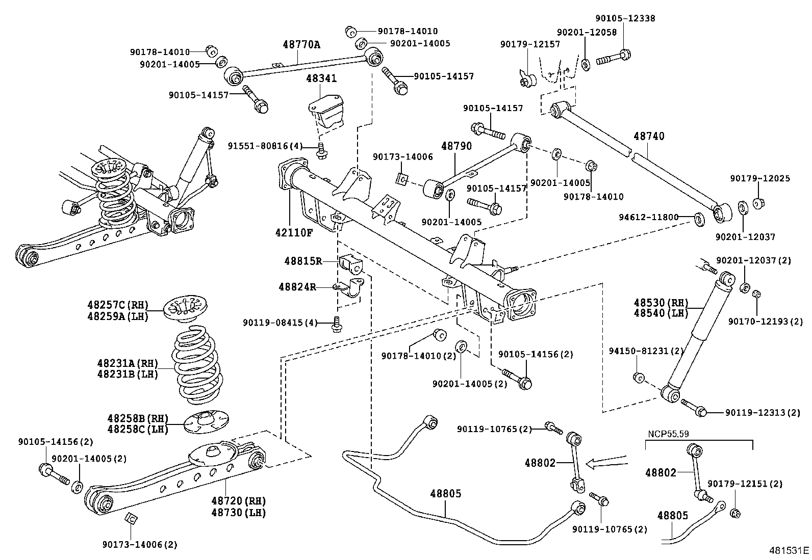 42110-52200 BEAM ASSY, REAR AXLE product image