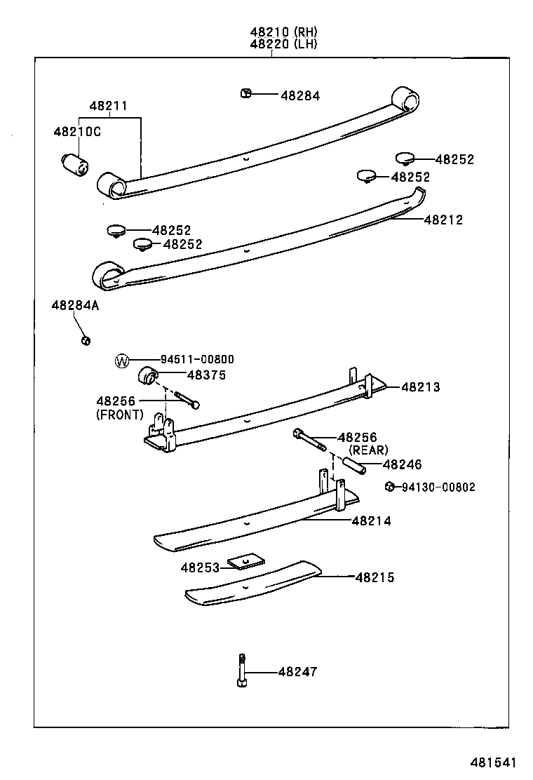 04484-04010 PIN KIT, REAR SPRING product image