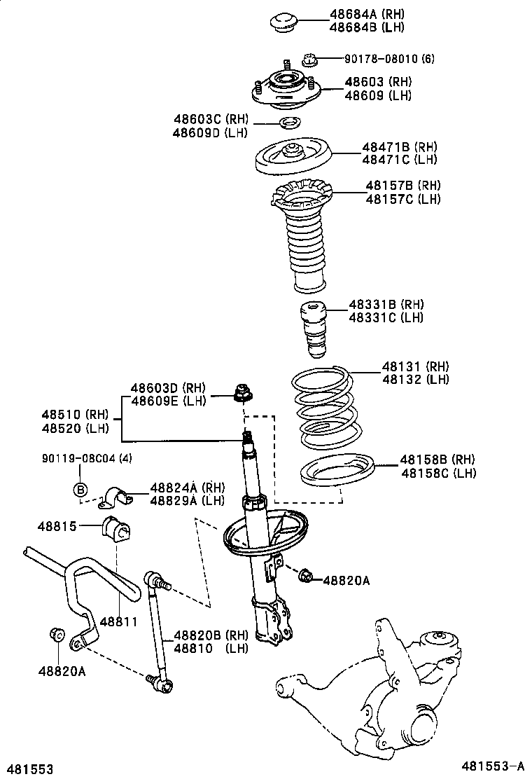 48044-02070 SEAT, FRONT COIL SPRING, UPPER RH product image