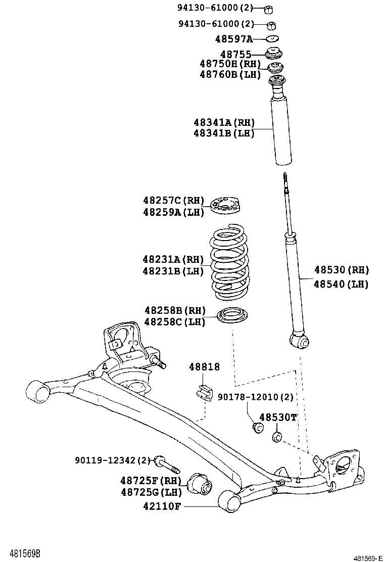 48257-0D020 INSULATOR, REAR COIL SPRING, UPPER RH product image