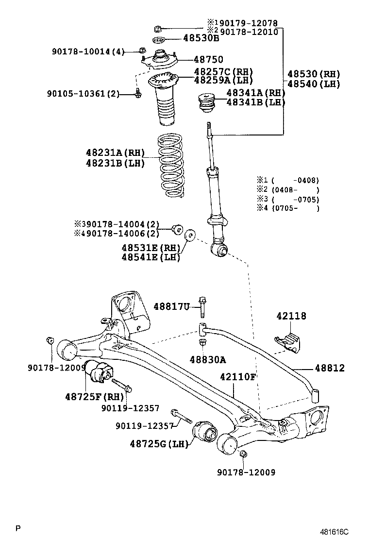 48060-68010 BRACKET ASSY, REAR SUSPENSION ARM, RH product image