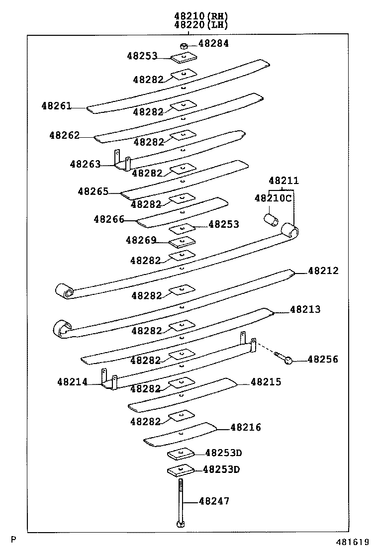48201-37B60 LEAF, REAR SPRING, NO.1 product image