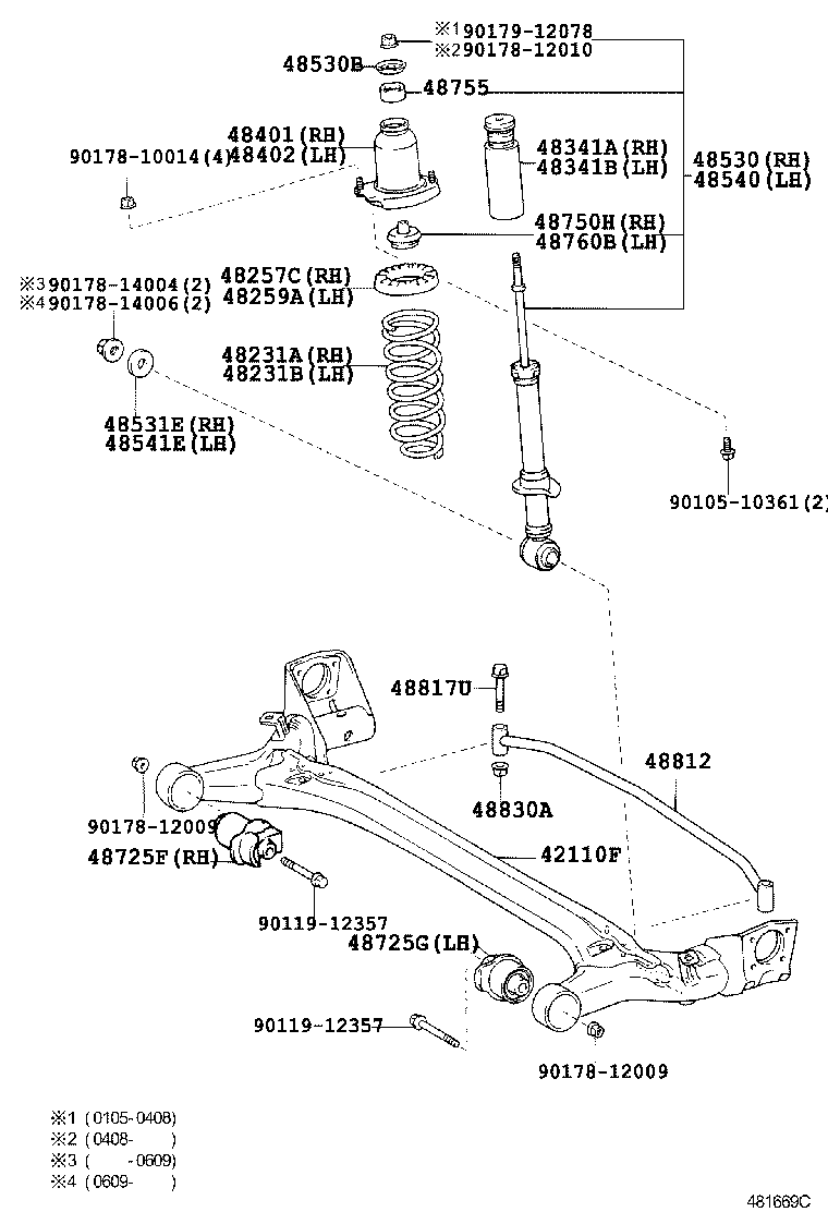 48231-13110 SPRING, COIL, REAR RH product image