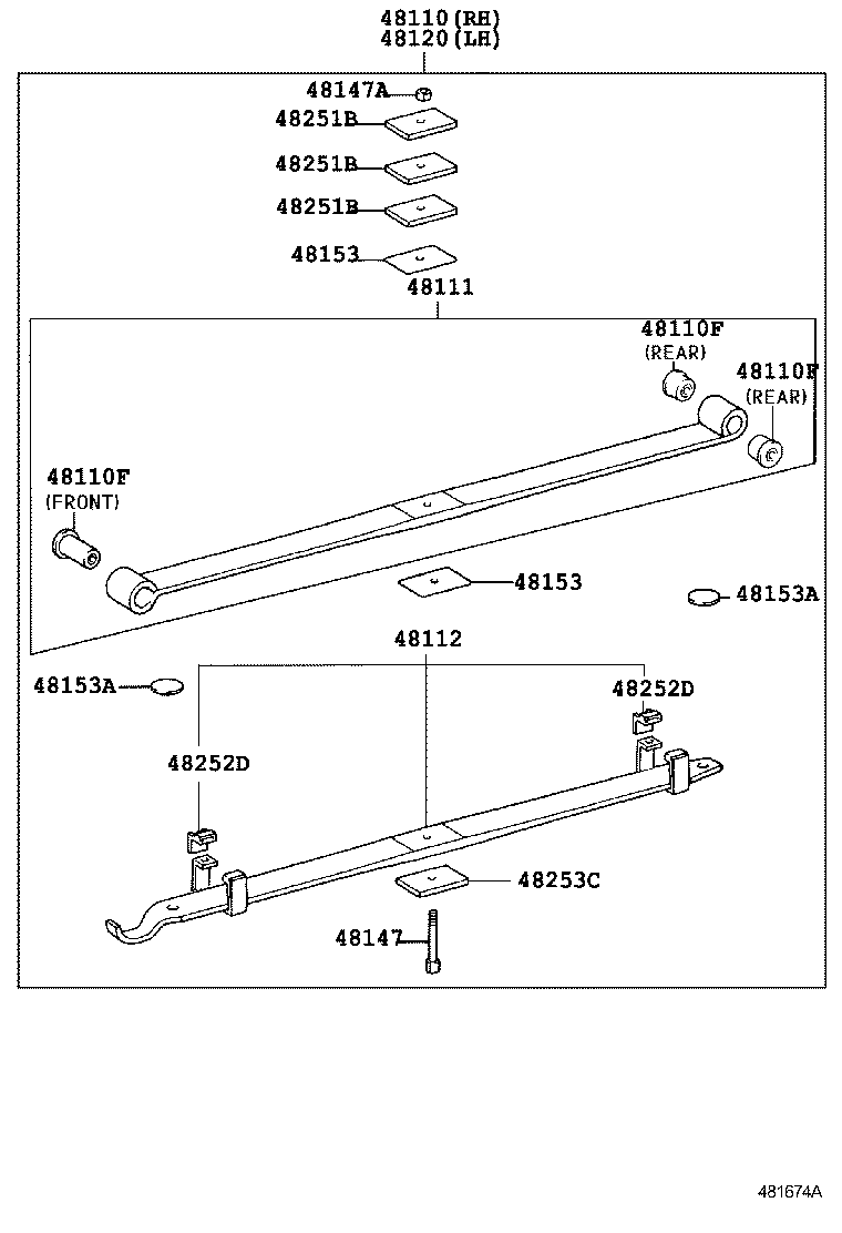 48101-37850 LEAF, FRONT SPRING, NO.1 product image