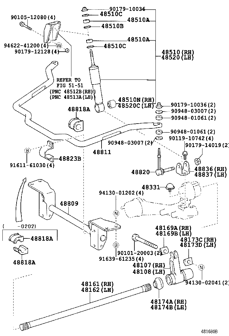 48042-37030 SHACKLE SUB-ASSY, FRONT SPRING, NO.2 product image