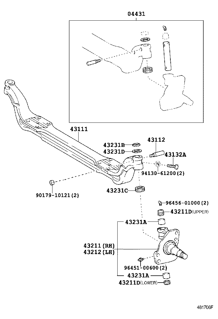 04431-36080 PIN KIT, STEERING KNUCKLE KING product image