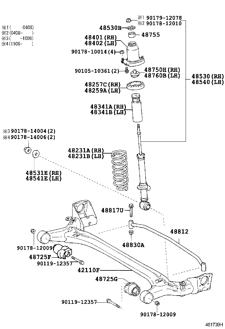42304-12270 CARRIER SUB-ASSY, REAR AXLE, RH product image