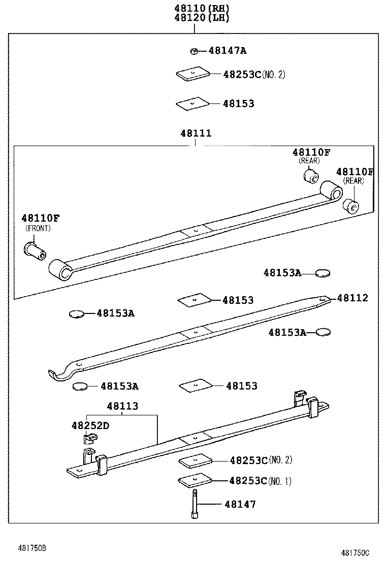 48102-37G40 LEAF, FRONT SPRING, NO.3 product image