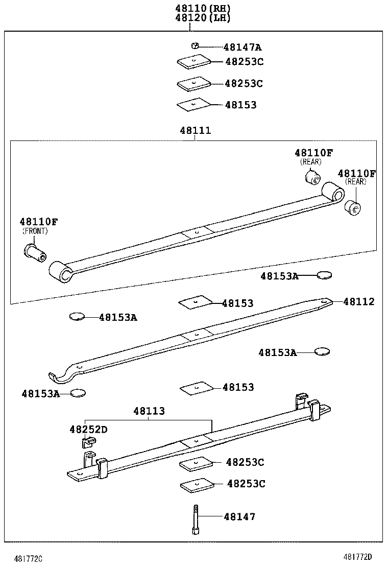 48102-37G40 LEAF, FRONT SPRING, NO.3 product image