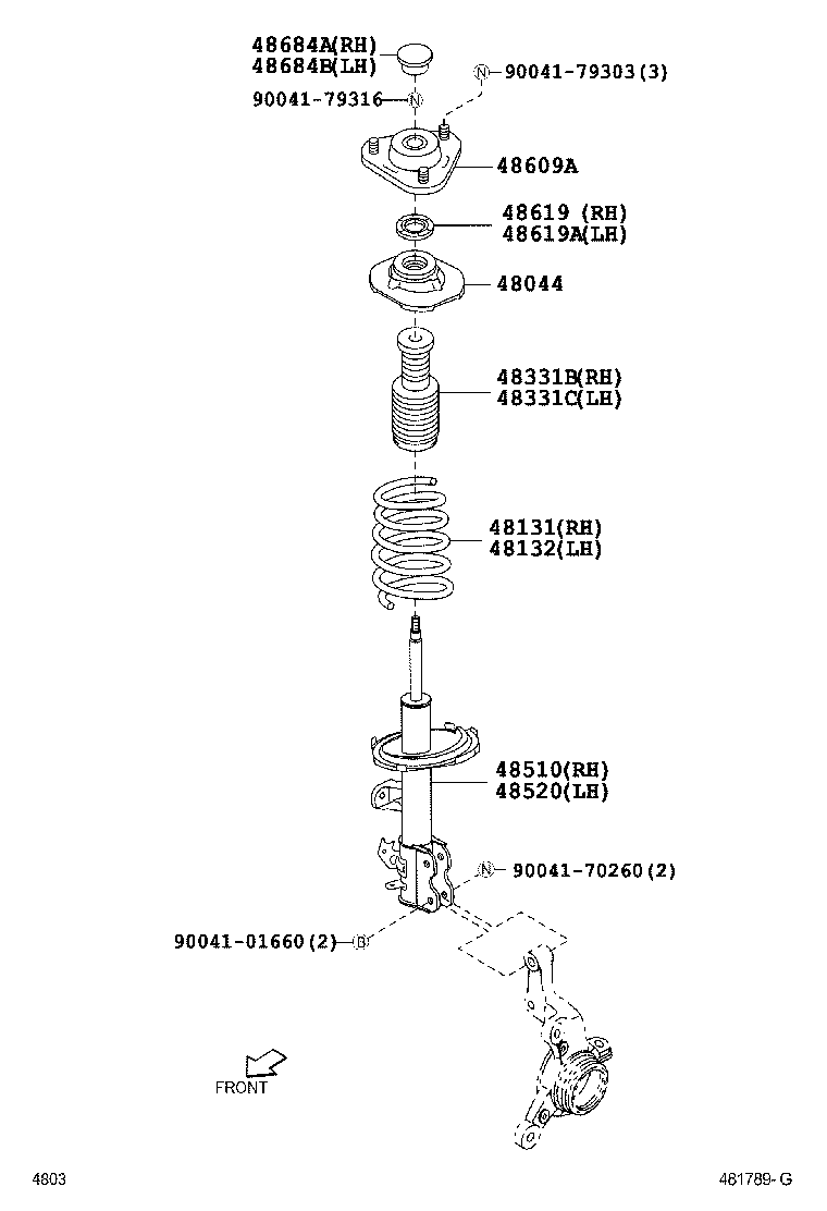 48131-BZ040 SPRING, FRONT COIL, RH product image