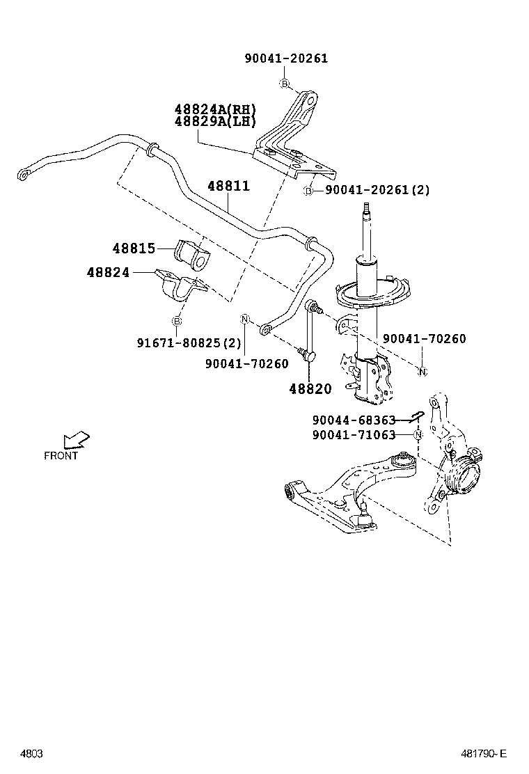 48131-BZ040 SPRING, FRONT COIL, RH product image