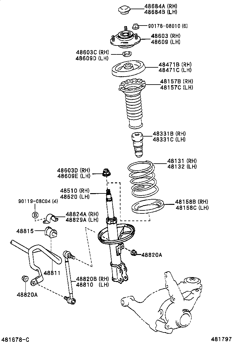 48157-02090 INSULATOR, FRONT COIL SPRING, UPPER RH product image