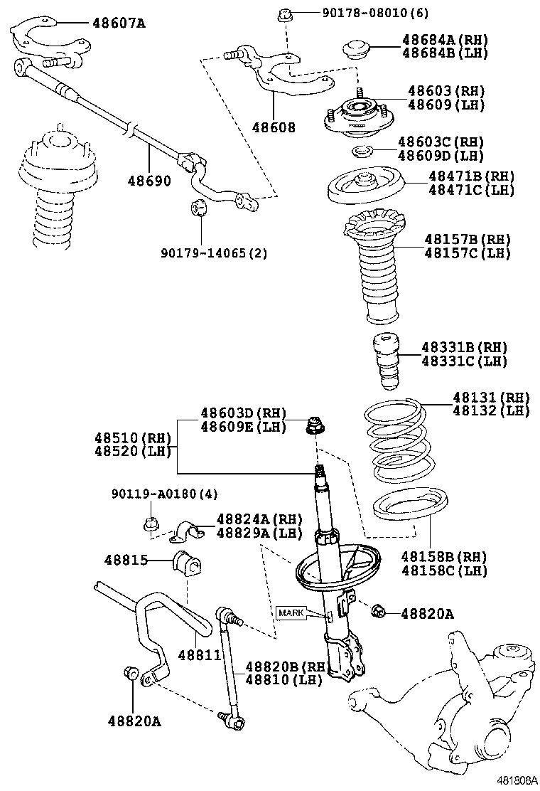 48131-0Z080 SPRING, FRONT COIL, RH product image