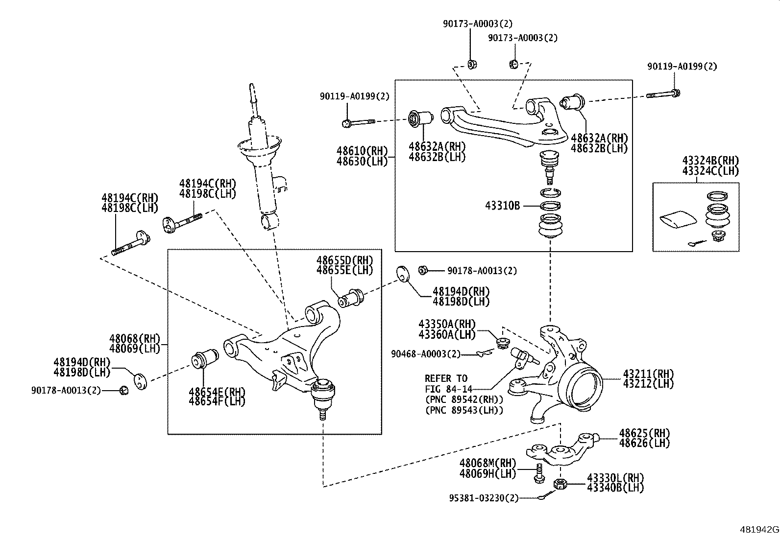 43211-04050 KNUCKLE, STEERING, RH product image