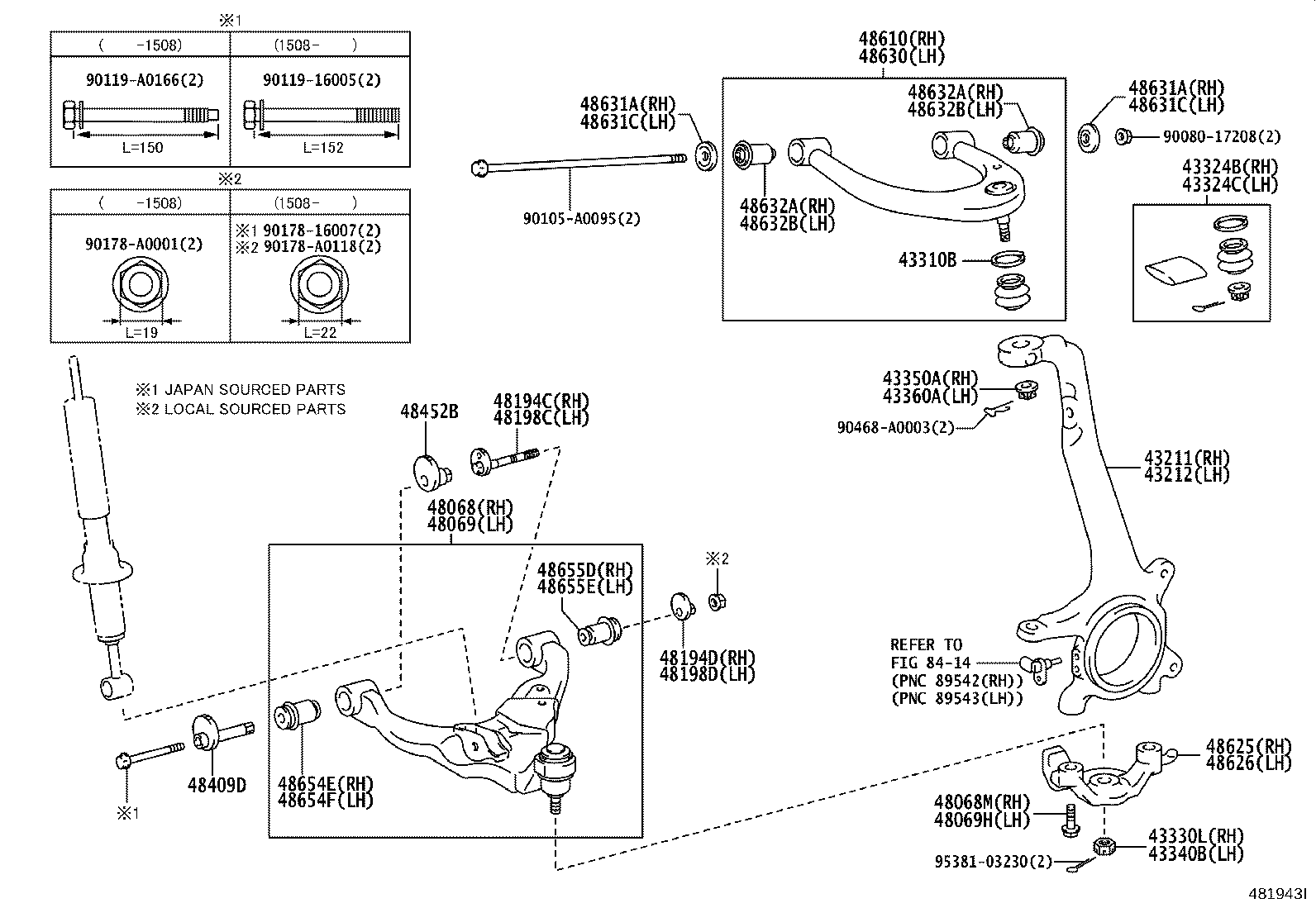 43211-04050 KNUCKLE, STEERING, RH product image