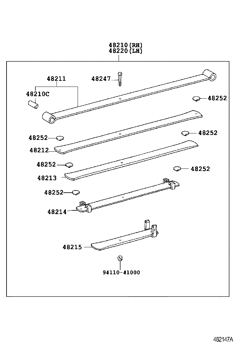 48202-35870 LEAF, REAR SPRING, NO.3 product image