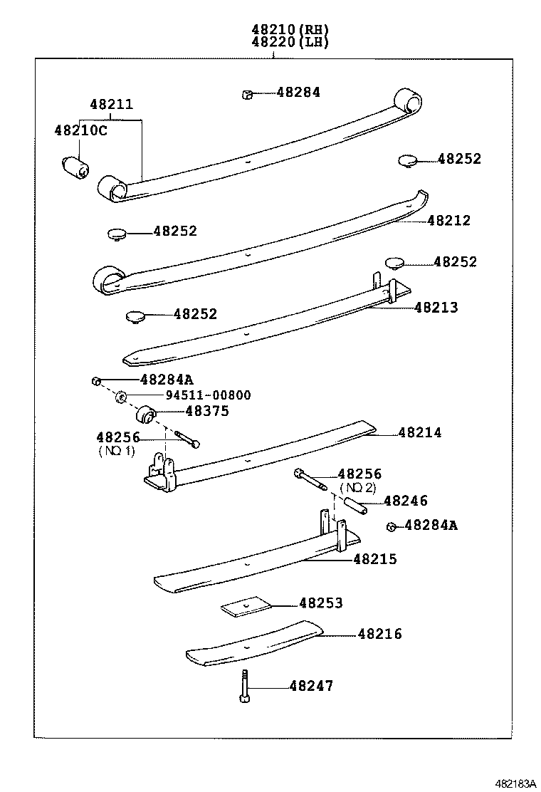 48211-35630 LEAF, REAR SPRING, NO.1 product image