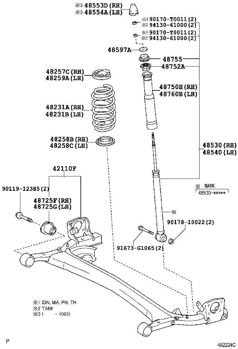 48231-0D240 SPRING, COIL, REAR RH product image