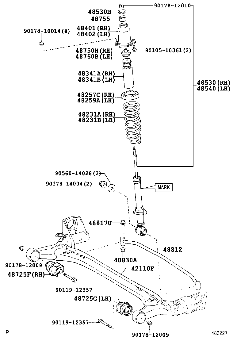 48231-47110 SPRING, COIL, REAR RH product image