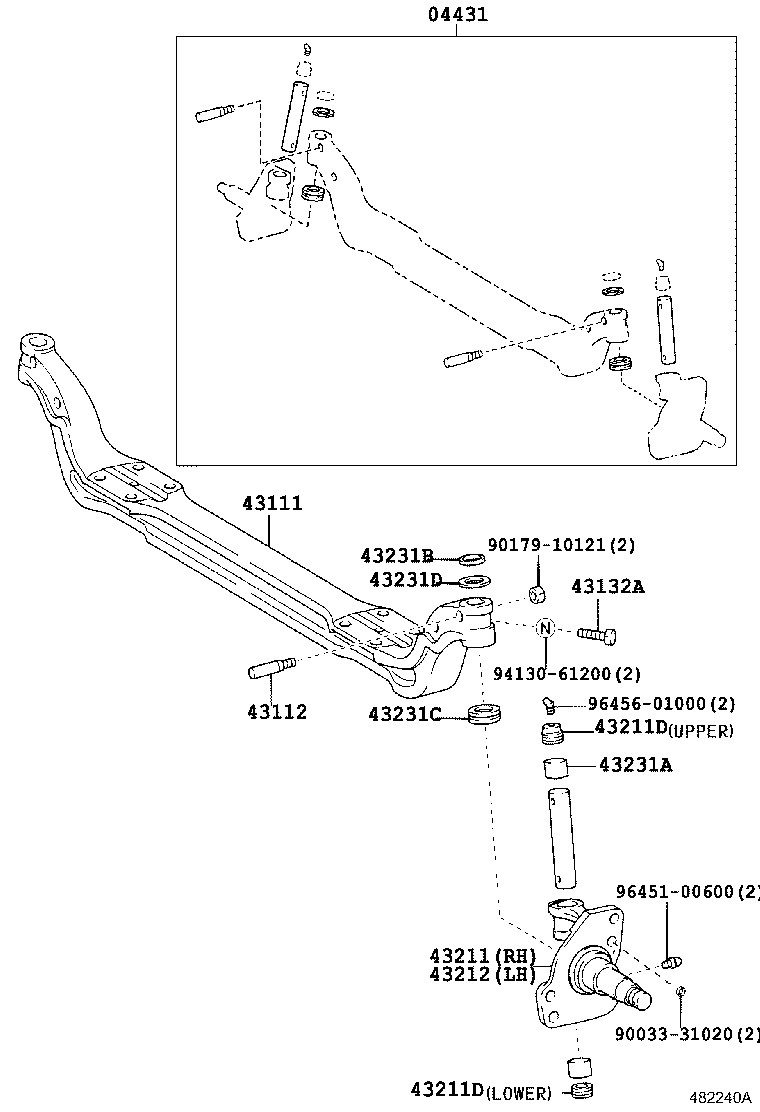 43202-25101 KNUCKLE, STEERING, LH product image