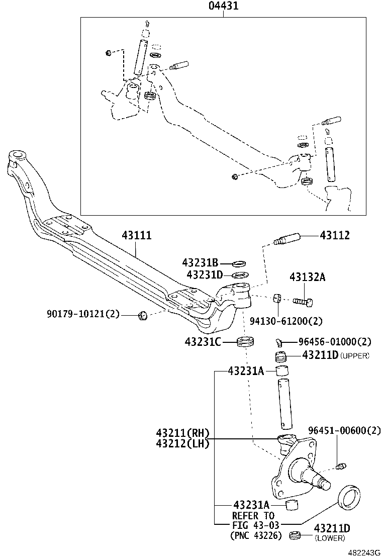 43201-37074 KNUCKLE, STEERING, RH product image