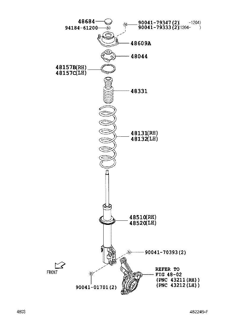 48510-B1071 ABSORBER ASSY, SHOCK, FRONT RH product image