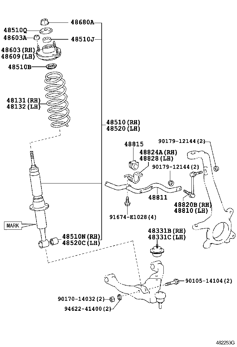 48131-35561 SPRING, FRONT COIL, RH product image