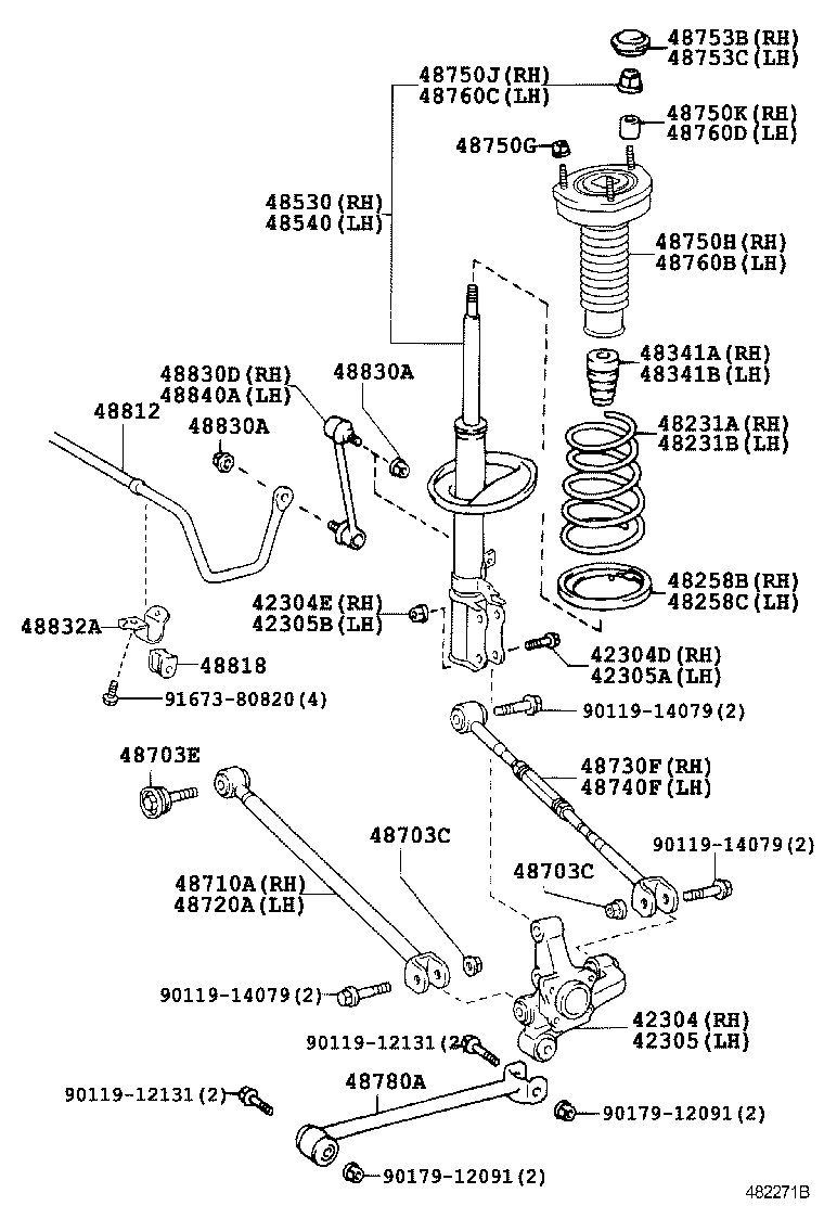 48231-33650 SPRING, COIL, REAR RH product image