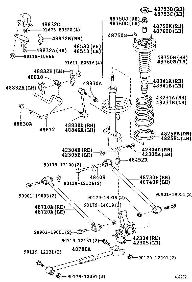 48231-33650 SPRING, COIL, REAR RH product image